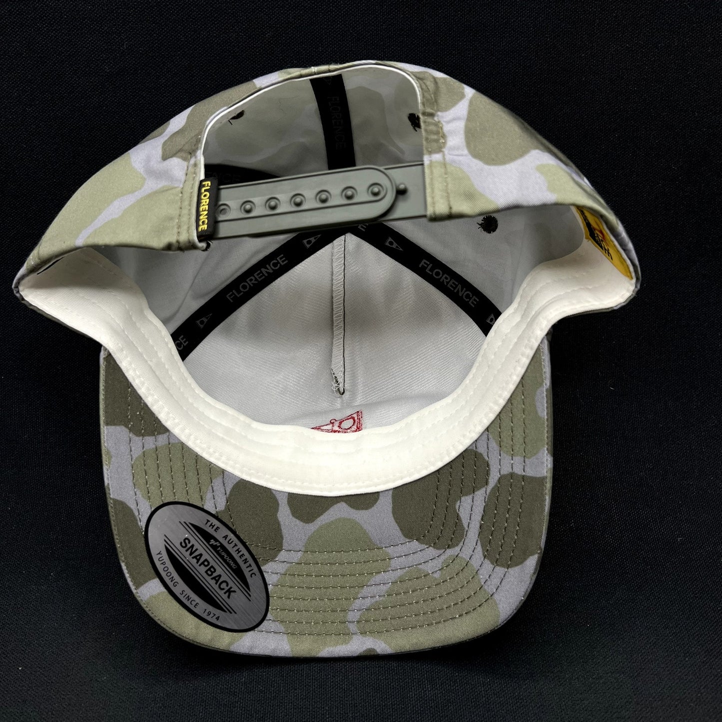 Florence Marine X Camo Snapback Hat Sample North Shore Tested Yupoongw