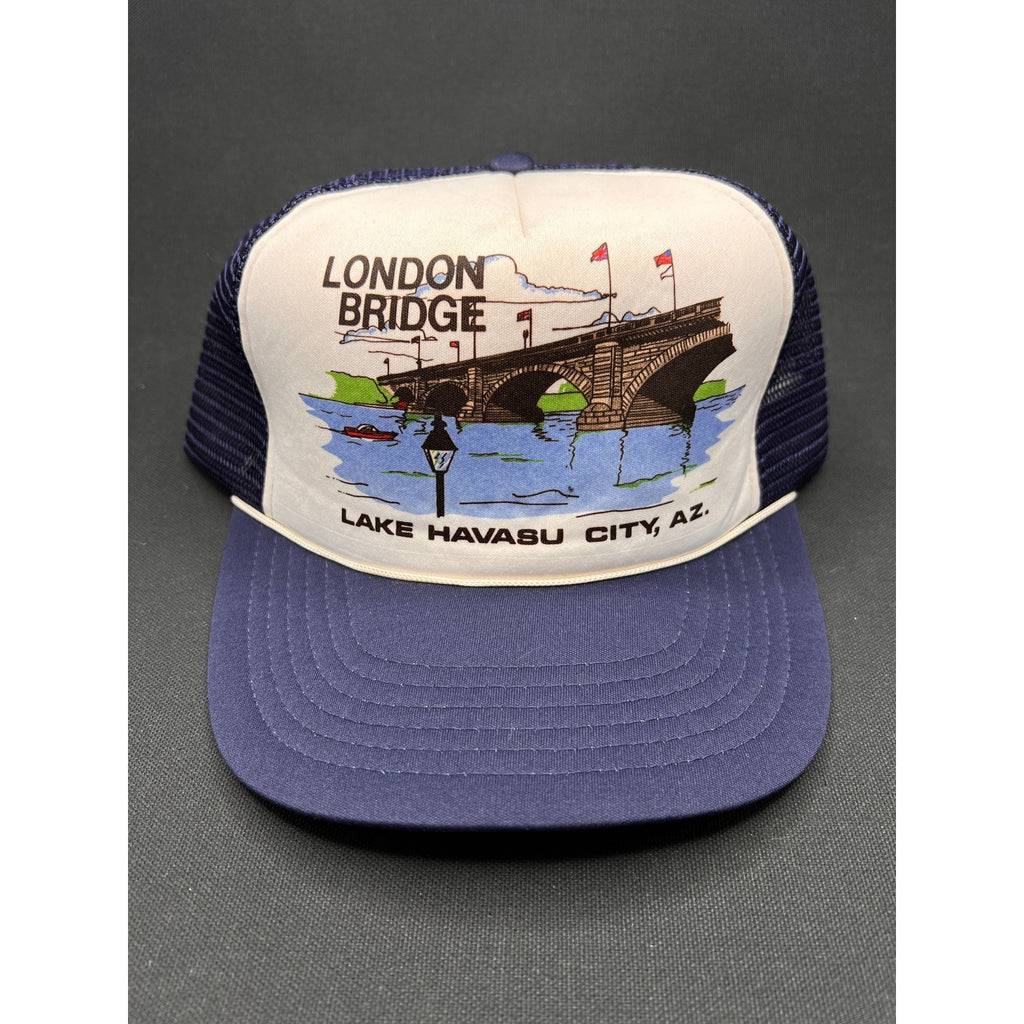Vintage 80s London Bridge Lake Havasu City AZ Trucker Hat Foam Snapback Trucker
