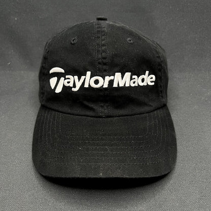 TaylorMade Golf Strapback Hat Black Minimal Logo Dad Cap