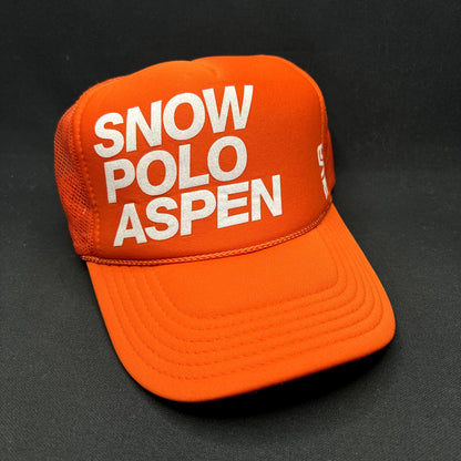 Snow Polo Aspen Trucker Snapback Hat Orange Otto Collection Ski Resort Cap