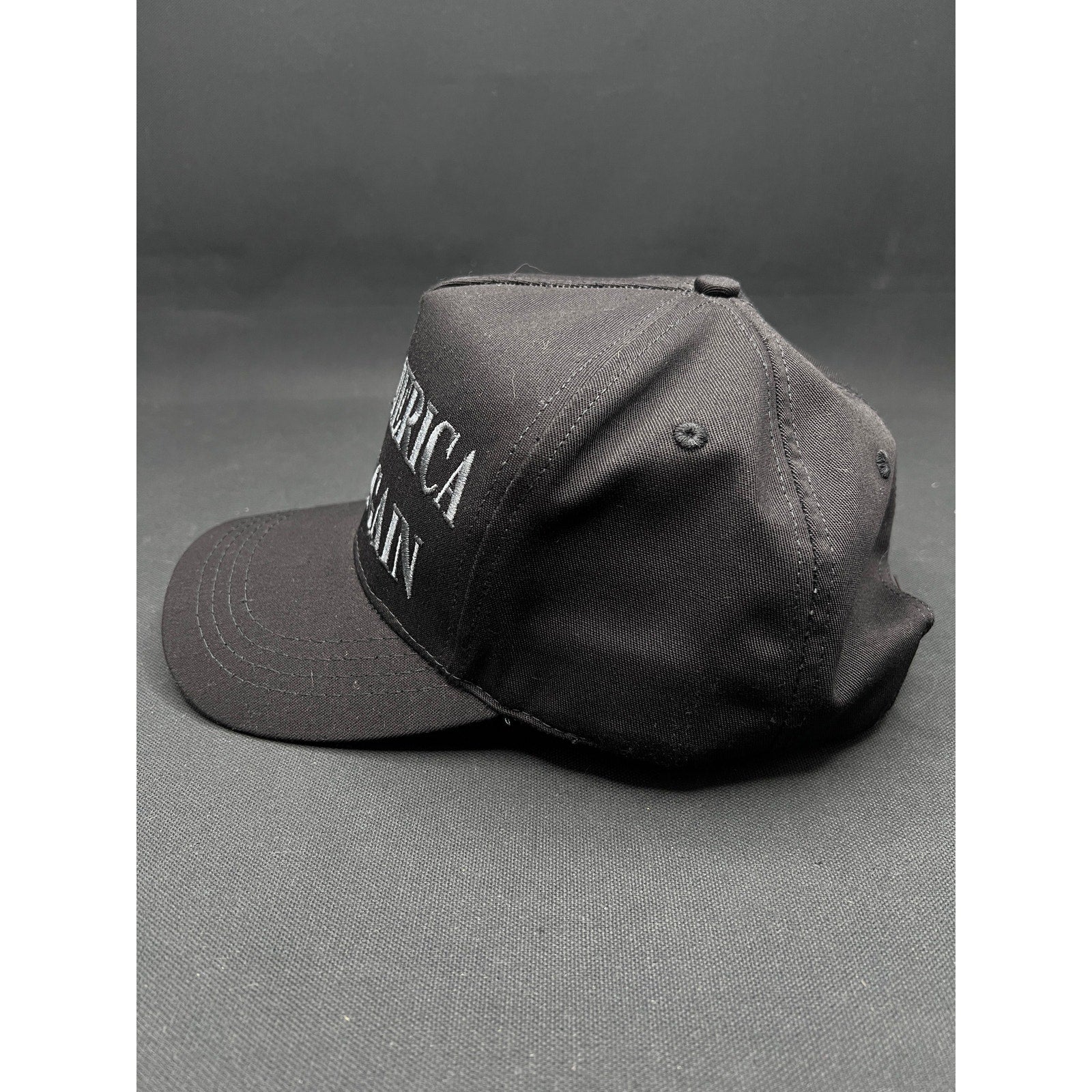 Dark MAGA Make America Great Again Blackout Snapback Hat USA Made Donald Trump