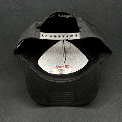 Vintage 90s Six Flags Thrill Seeker Snapback Hat Black USA