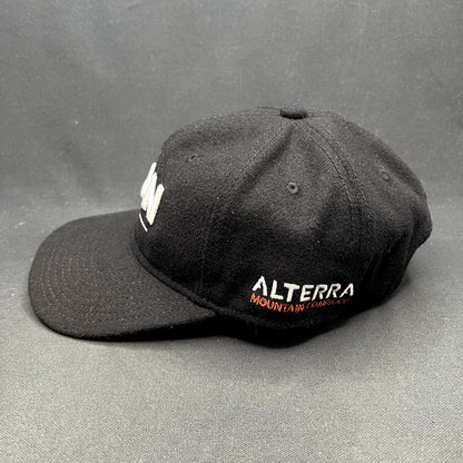 Ikon Pass Mammoth Mountain Black Wool Blend Strapback Hat Otto Ski Snowboard