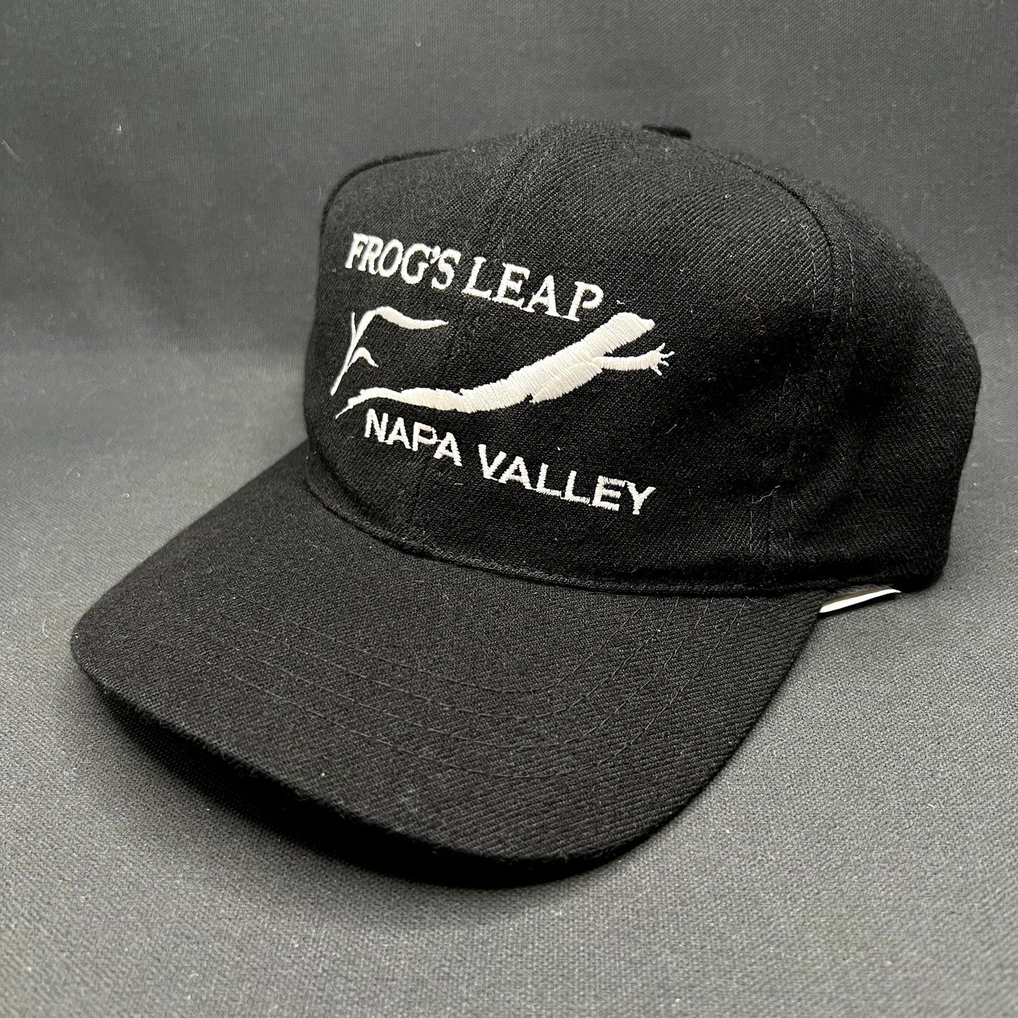 Vintage Frog’s Leap Napa Valley Winery Strapback Hat Black Leather Strap