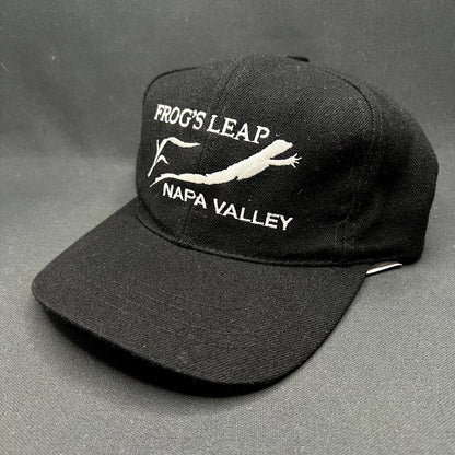 Vintage Frog’s Leap Napa Valley Winery Strapback Hat Black Leather Strap