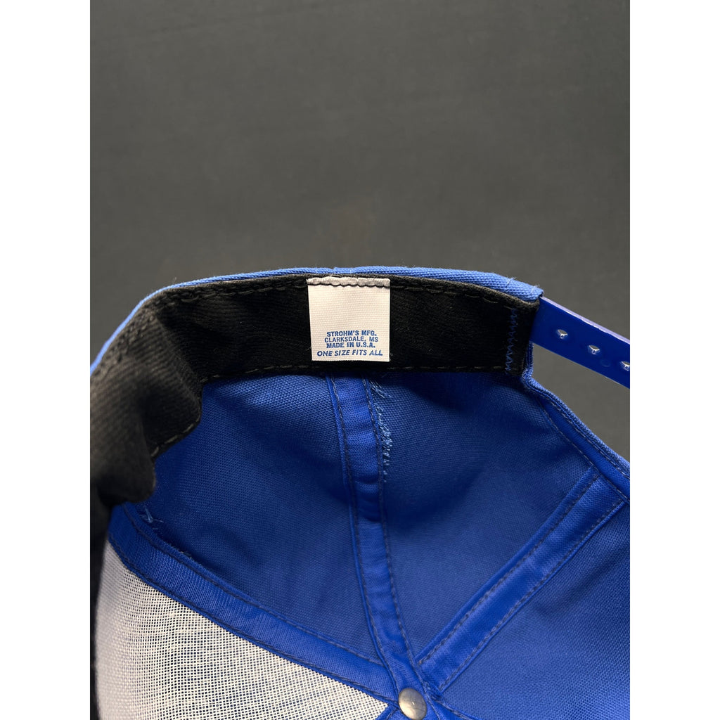 Vintage 1980s Visa “All Star Team” Blue Mesh Trucker Hat – Made in USA