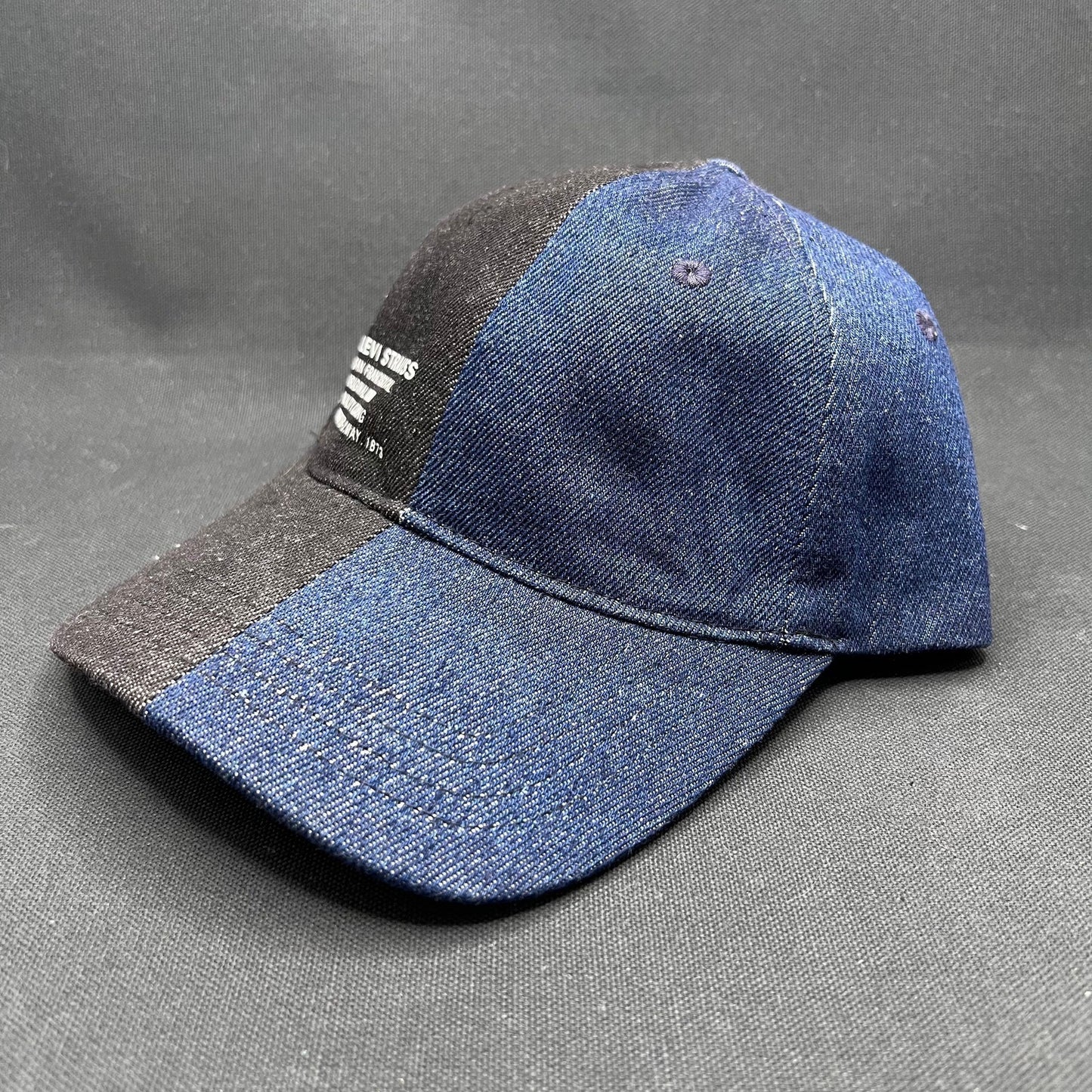 Retro Levi’s Strauss Split Denim Strapback Hat – Black/Indigo
