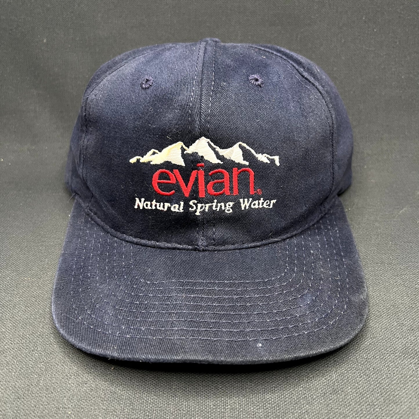 Vintage Evian Natural Spring Water Strapback Hat USA Made