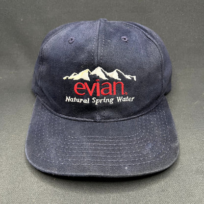 Vintage Evian Natural Spring Water Strapback Hat USA Made