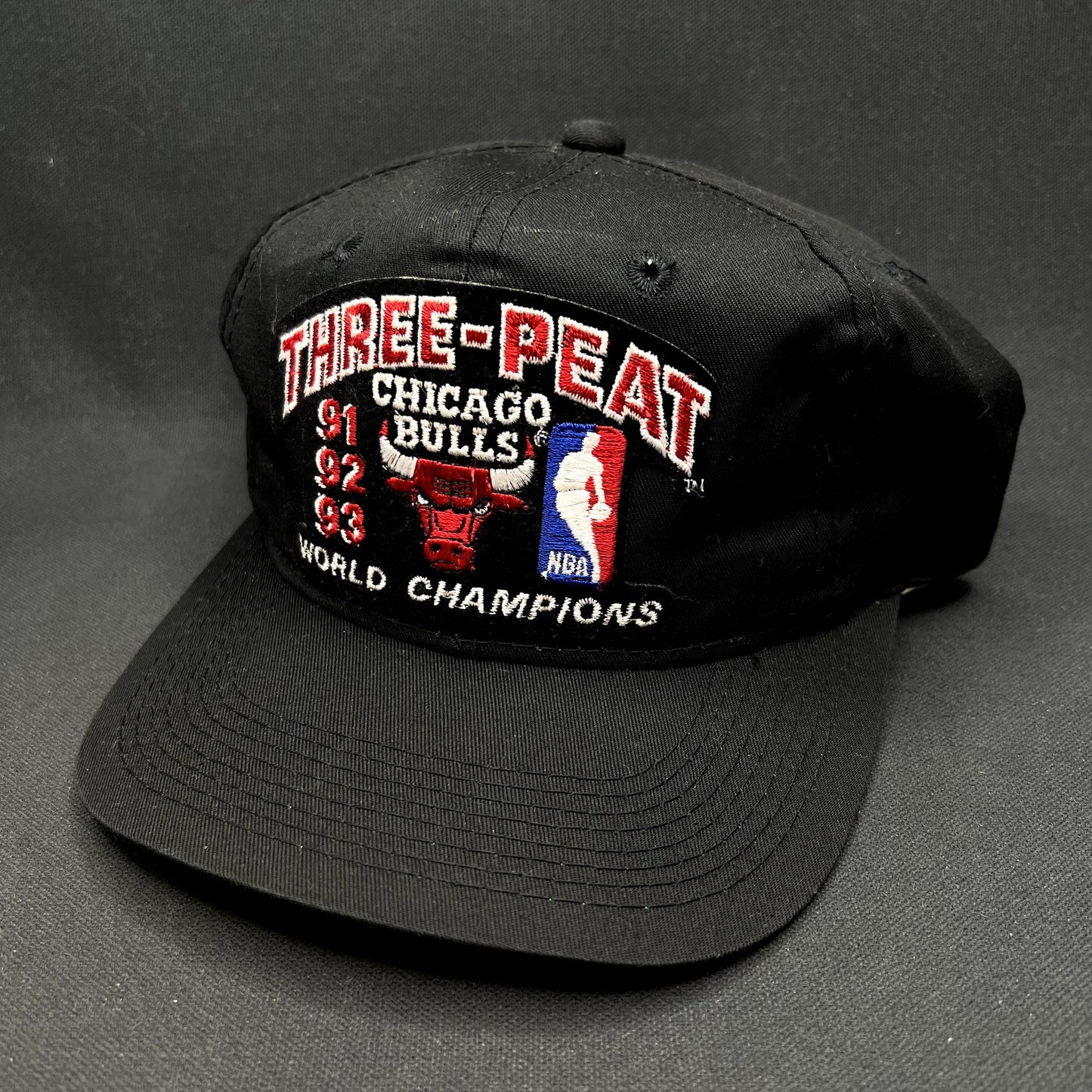 Vintage Chicago Bulls Three-Peat 1991 1992 1993 Champions Snapback Hat