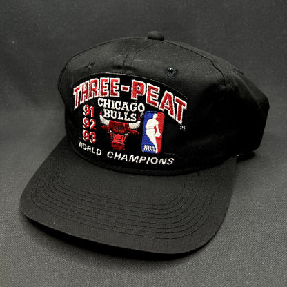 Vintage Chicago Bulls Three-Peat 1991 1992 1993 Champions Snapback Hat