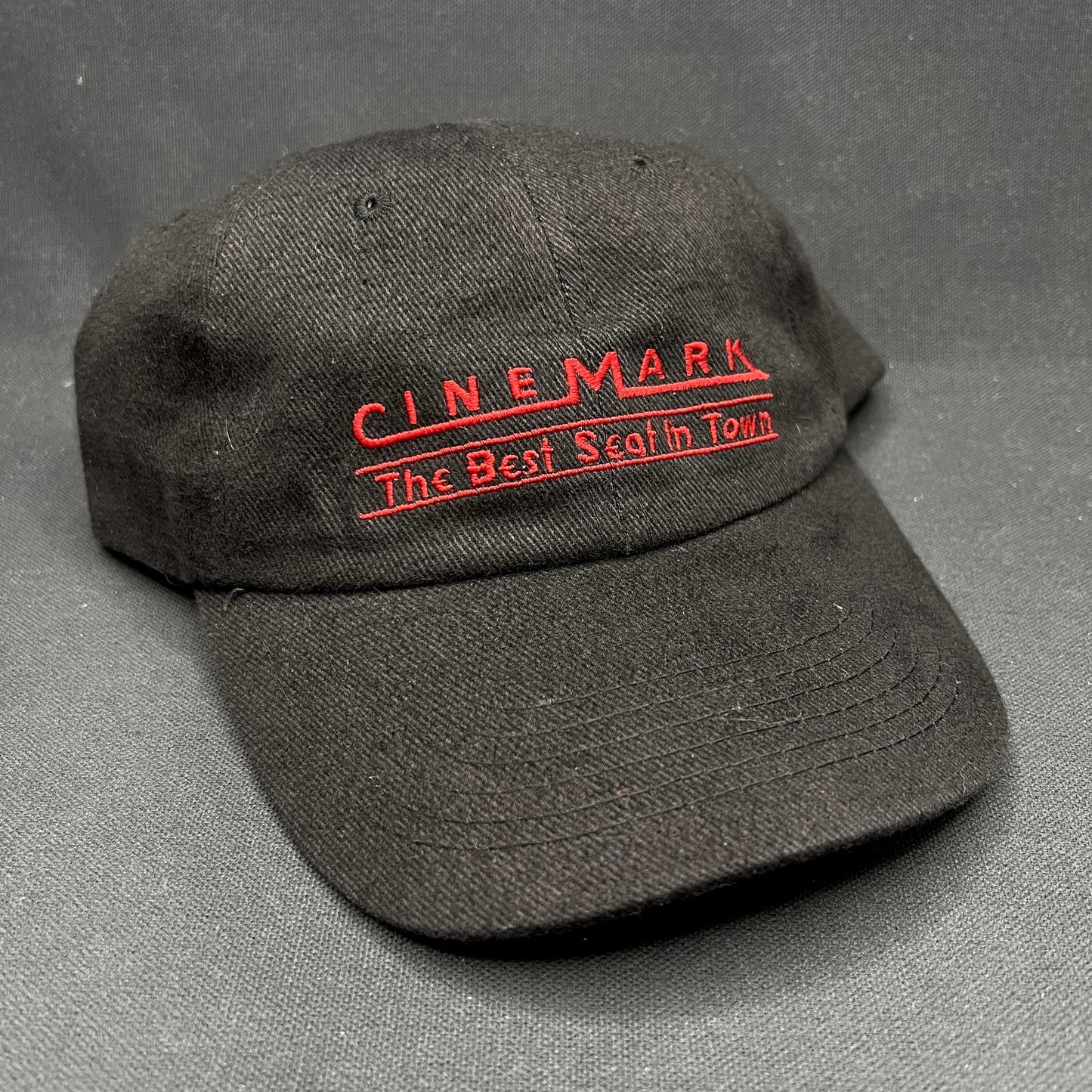 Vintage Cinemark Crew Strapback Hat The Best Seat In Town Black Red