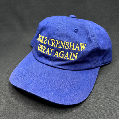 Make Crenshaw Great Again Strapback Hat Blue Gold Nissin Caps