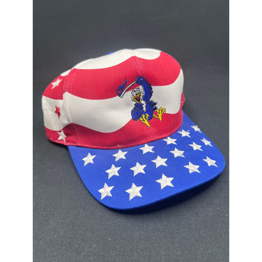 Vintage Bootleg USA Olympics Patriotic Eagle Hat Nissin Cap Red White Blue Stars