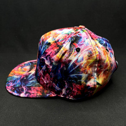 Grassroots California Limited Edition Psychedelic Art Snapback Hat Multicolor