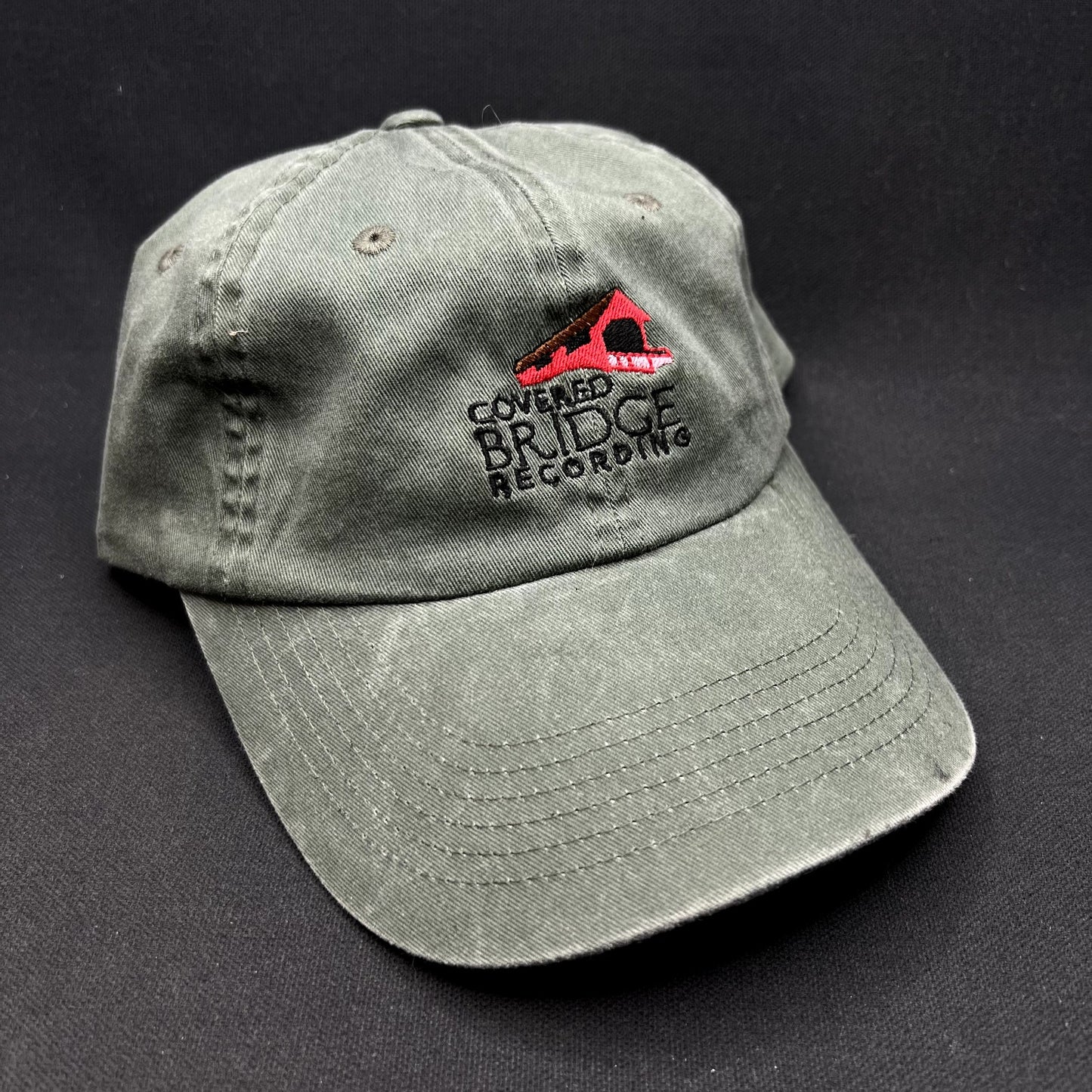 Covered Bridge Recording Studio Olive Green Strapback Hat Port Authority