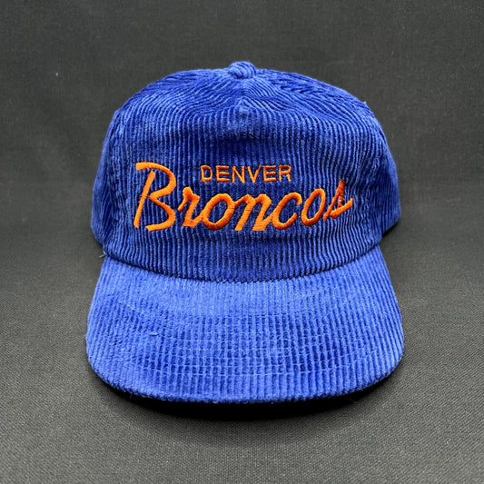 Vintage Denver Broncos Sports Specialties “The CORD” Corduroy Zipback Hat NFL