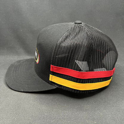 Rip Curl High Profile Trucker Snapback Hat Black Retro Surf Cap