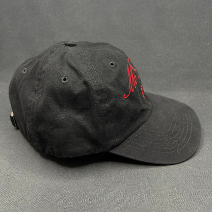 McCall Motor Works Strapback Hat Black Red Script USA Flag Cap