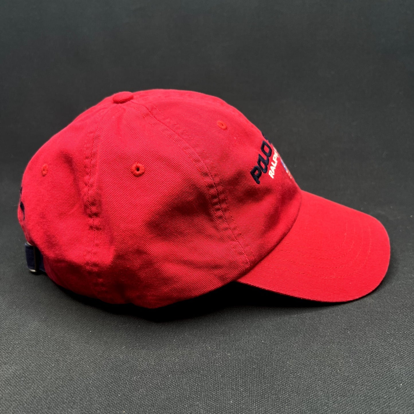 Polo Sport Ralph Lauren USA Flag Strapback Hat Red Spellout Cap