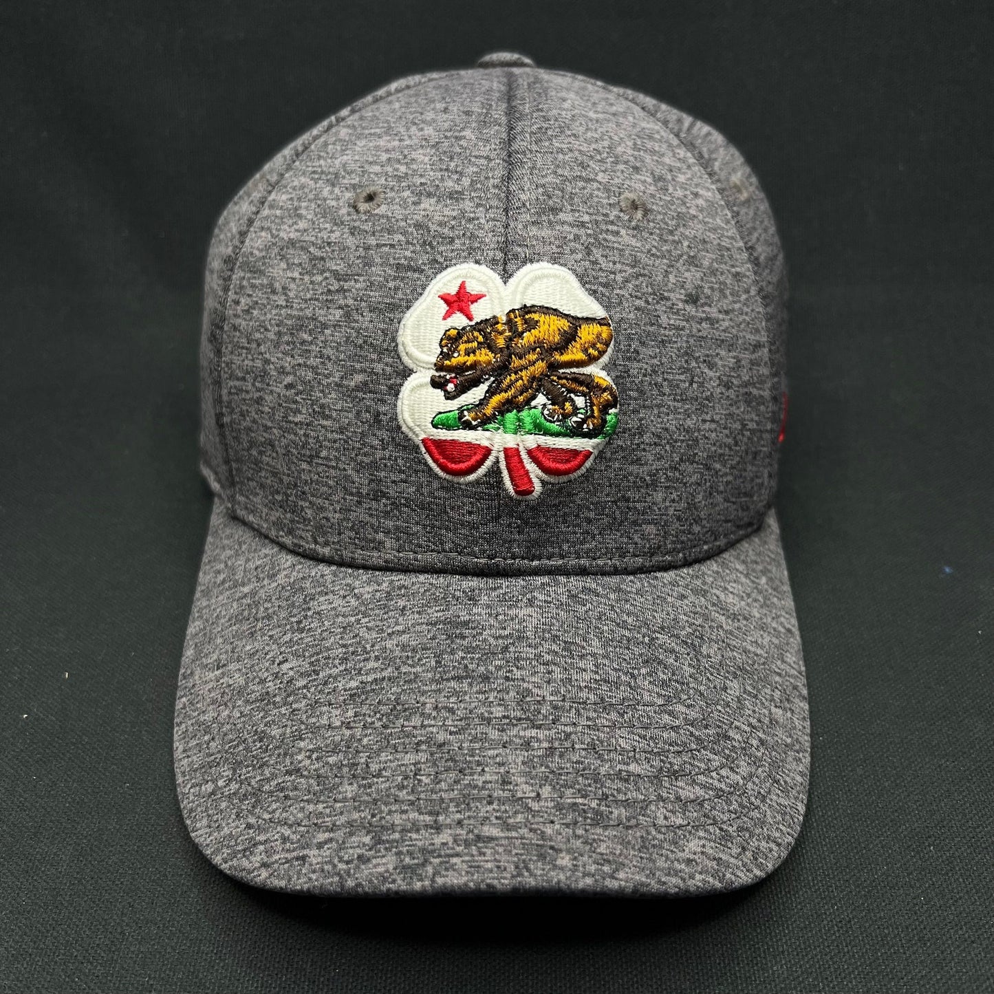 Black Clover California Bear Clover Hat Memory Fit Gray Golf Cap