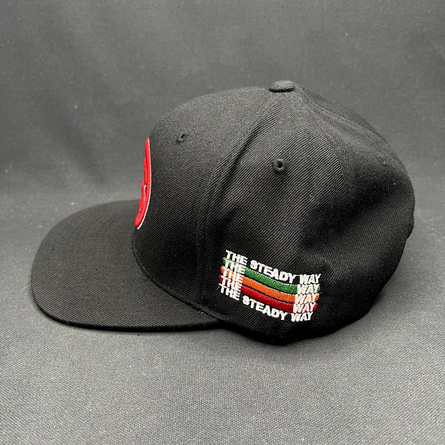 Paid & Lowkey The Steady Way Snapback Hat Black Yupoong Cap