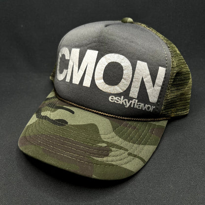 Eskyflavor CMON Camo Trucker Snapback Hat Hawaii Double Portion Mesh Cap