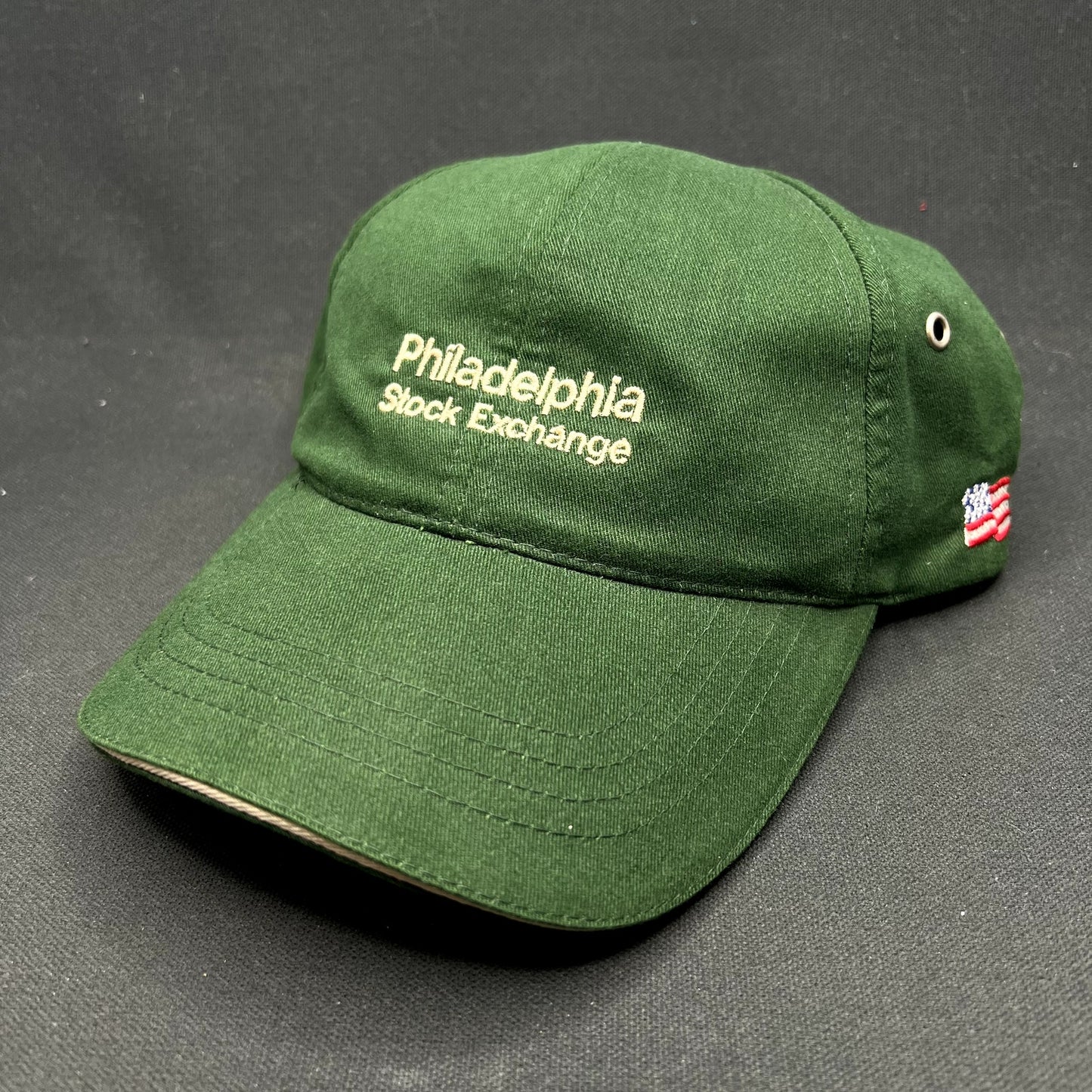 Vintage Philadelphia Stock Exchange Strapback Hat Green KC Caps Made in Canada