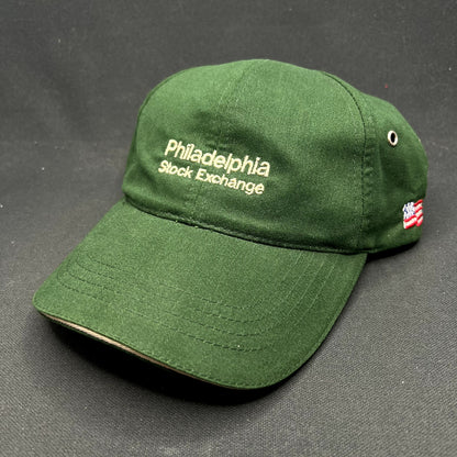 Vintage Philadelphia Stock Exchange Strapback Hat Green KC Caps Made in Canada