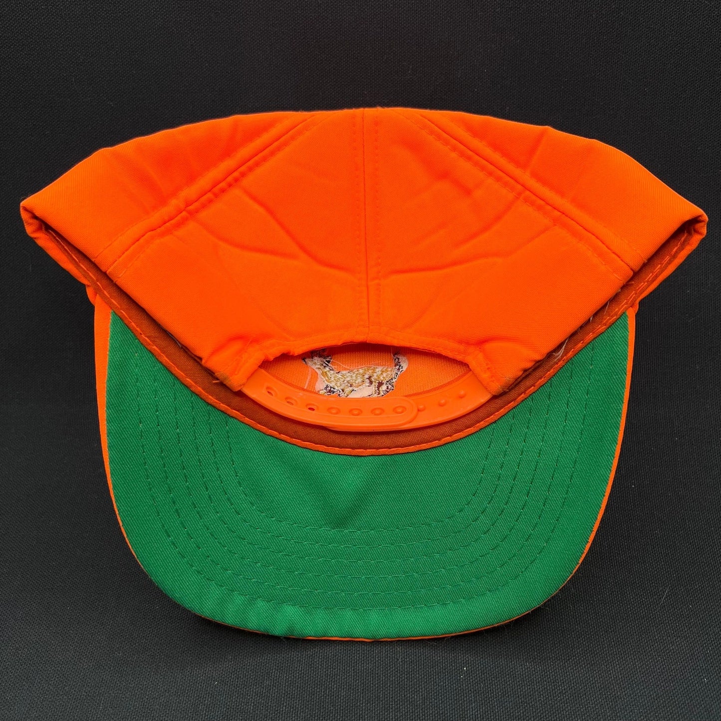 Vintage Winchester Hunting Snapback Hat Blaze Orange Deer Logo