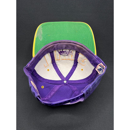 Rare Vintage 90s LA Lakers Starter Snapback Hat Tri Power Purple Gold Well Loved