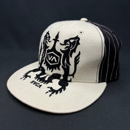 7 1/2 RVCA Crest Graphic Fitted Hat Black White Y2K