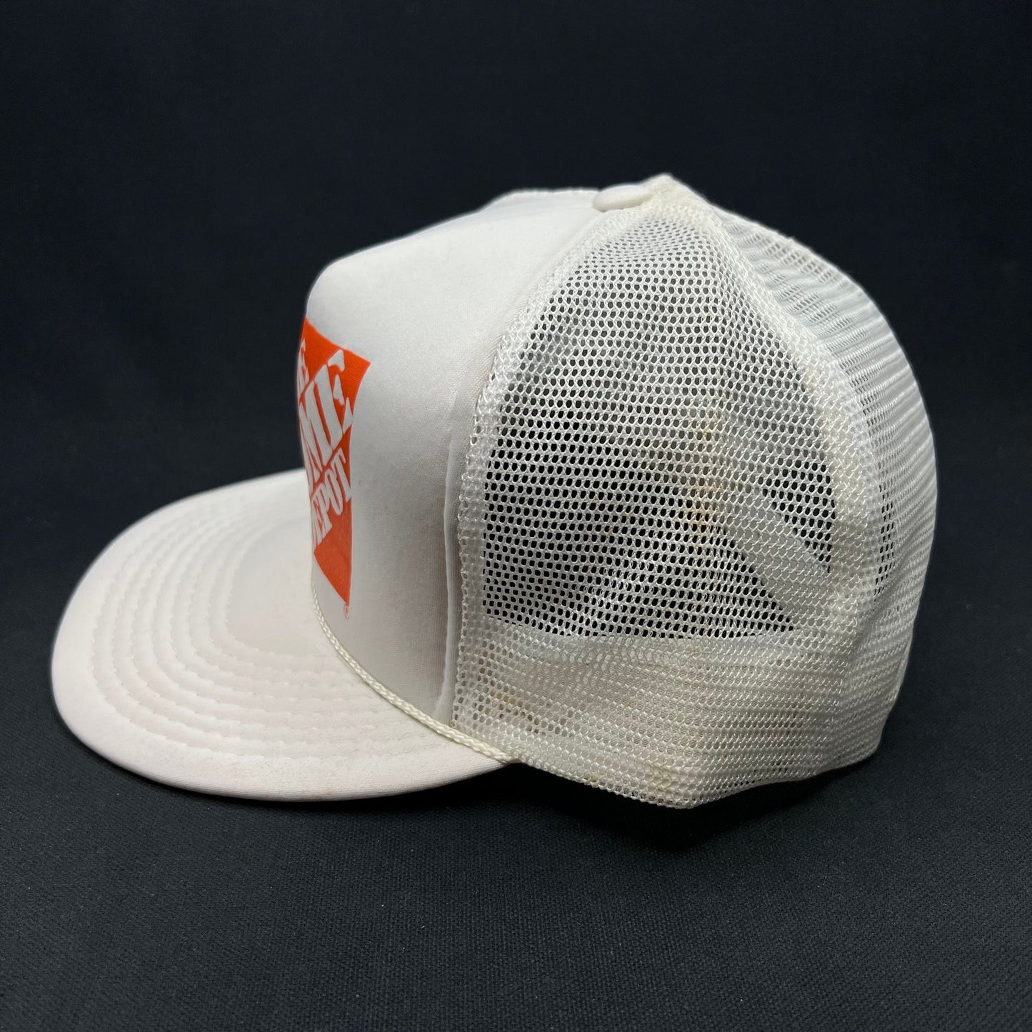 Vintage 80s Home Depot Trucker Snapback Hat Logo Patch USA Style