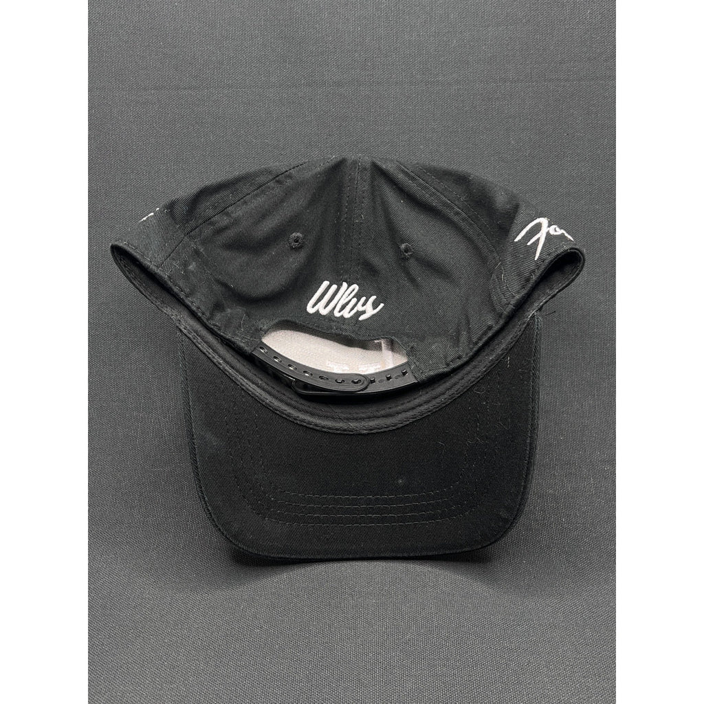 Okami Brand LV Las Vegas LA Flip Black Strapback Hat Streetwear Embroidered Logo