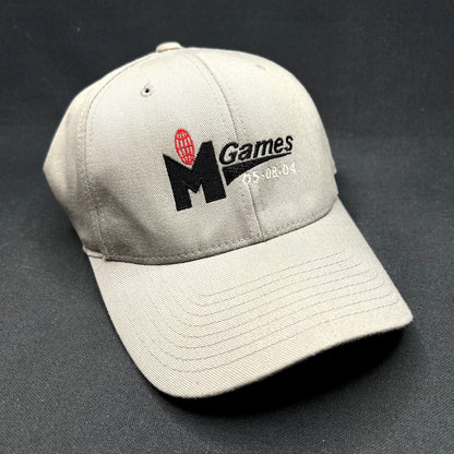 M Games 2004 Flexfit Hat S/M Gray Event Cap Yupoong Flexfit