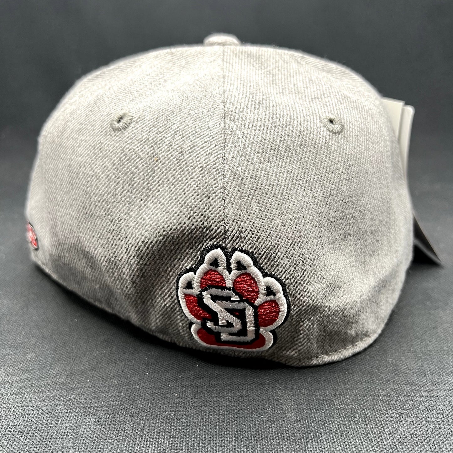 South Dakota Collegiate Licensed Fitted Hat 7 1/8 Gray Red