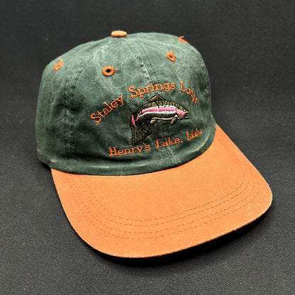 Vintage Staley Springs Lodge Henry’s Lake Idaho Trout Strapback Fishing Hat