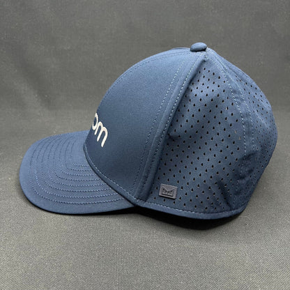 Melin Hydro A-Game Zoom Logo Snapback Hat Navy Performance