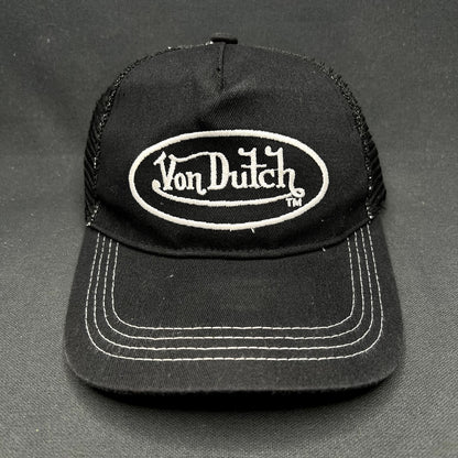 Vintage Y2K Von Dutch Black Trucker Snapback Hat