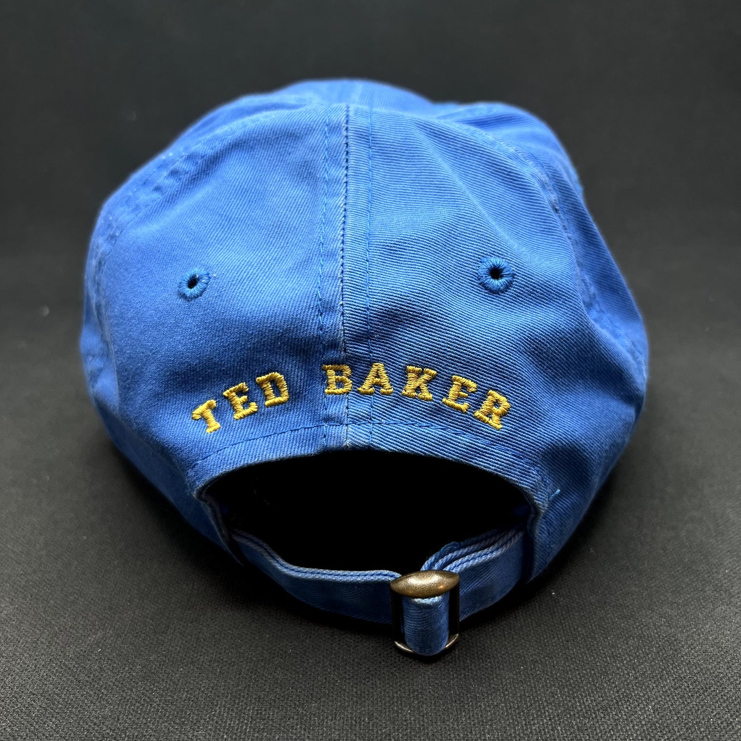 Ted Baker “B” Logo Strapback Hat Blue Yellow Cotton Adjustable Dad Cap