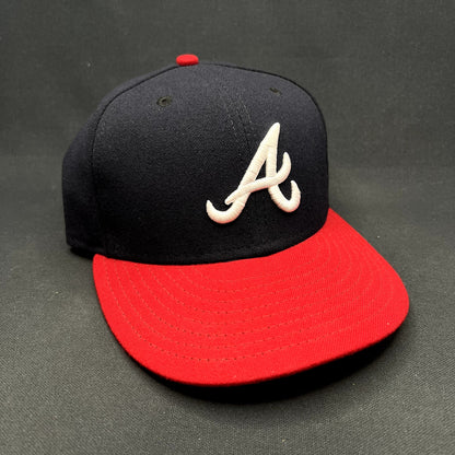 New Era 59FIFTY Atlanta Braves On-Field Fitted Hat 6 7/8 Navy Red MLB Cap