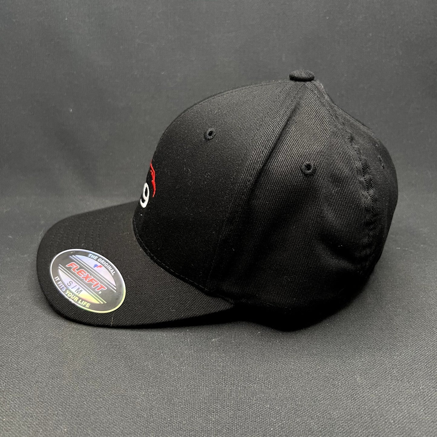 SpaceX Falcon 9 Flexfit Hat Black Red F9 Logo Official S/M SpaceX Employee