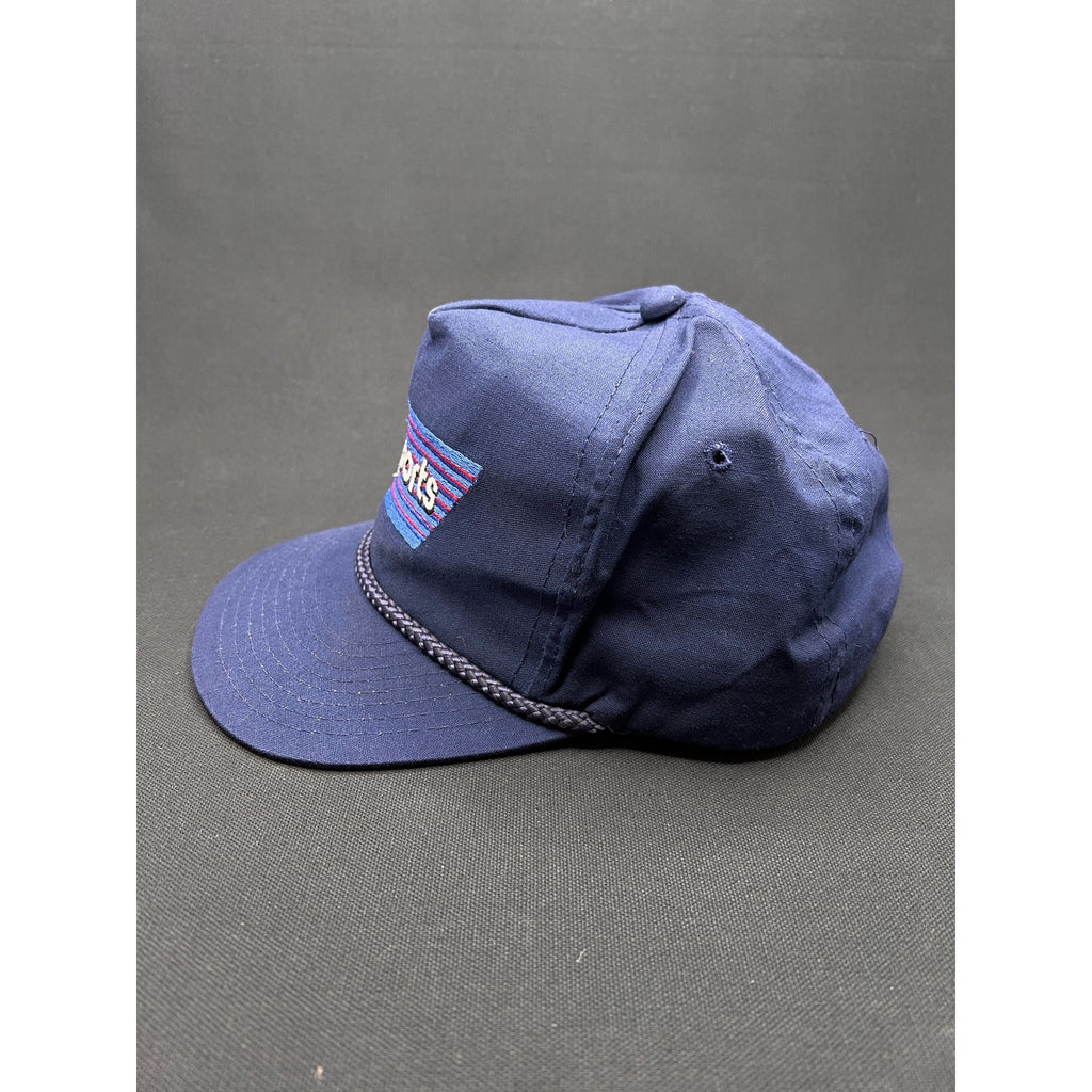 Vintage 80s ABC Sports Rope Snapback Hat Navy Blue AJD Made Korea