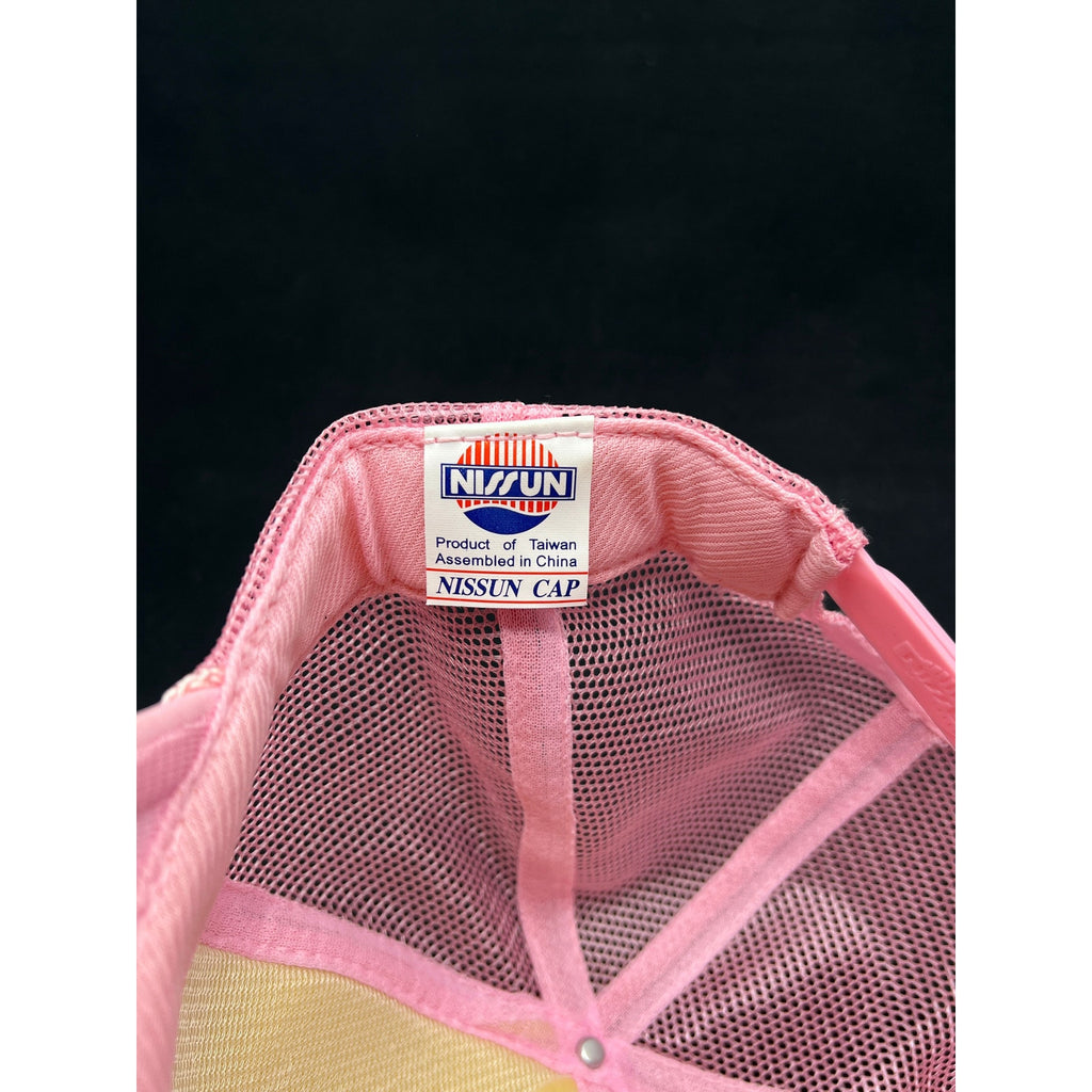 Vintage Rockstar Energy Drink Trucker Hat – Pink Mesh Foam Snapback Made In USA