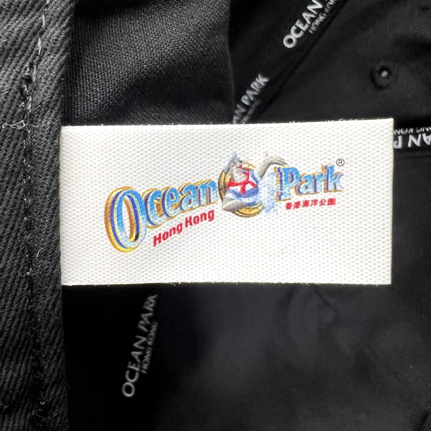 Ocean Park Hong Kong Panda Strapback Hat Black Embroidered Souvenir Cap