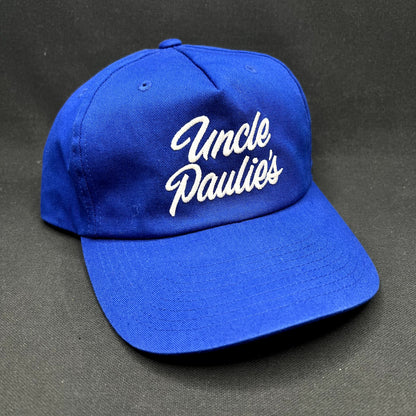 Uncle Paulie’s Script Snapback Hat Blue Streetwear Cap