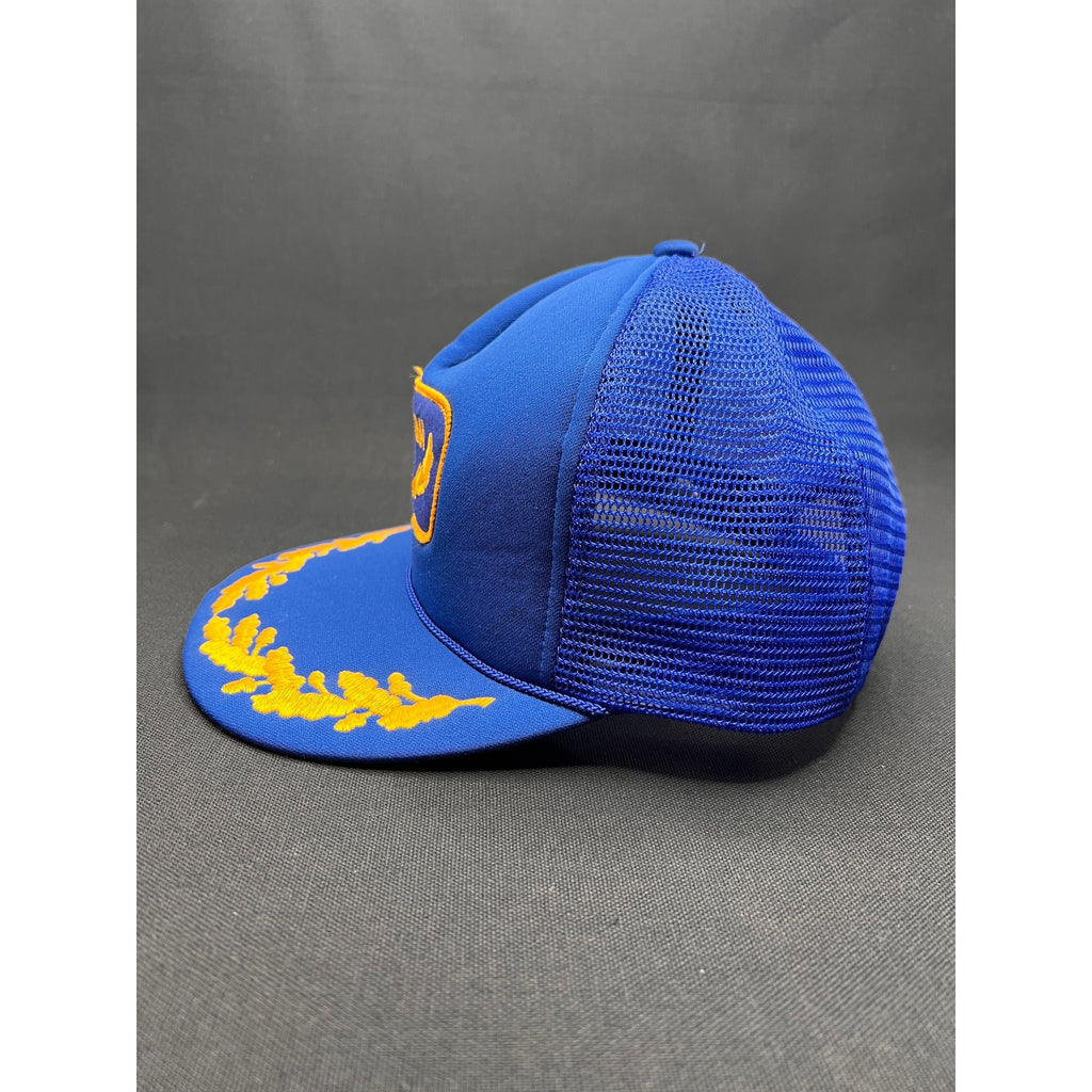 Vintage 1980s Catalina Blue and Gold Trucker Hat with Laurel Brim