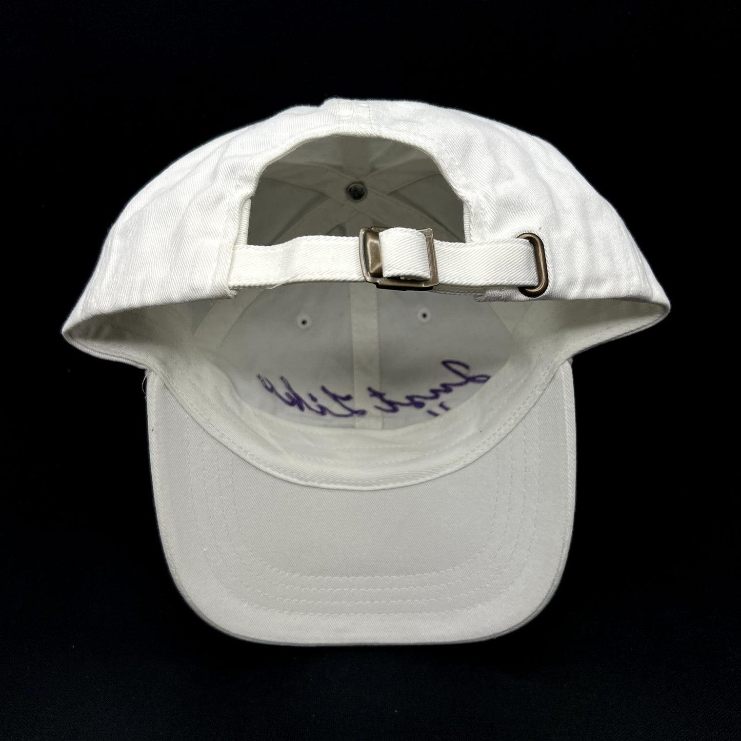 Just Like Heaven Script Strapback Hat White Purple Yupoong Classics Dad Cap NWT