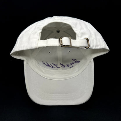 Just Like Heaven Script Strapback Hat White Purple Yupoong Classics Dad Cap NWT