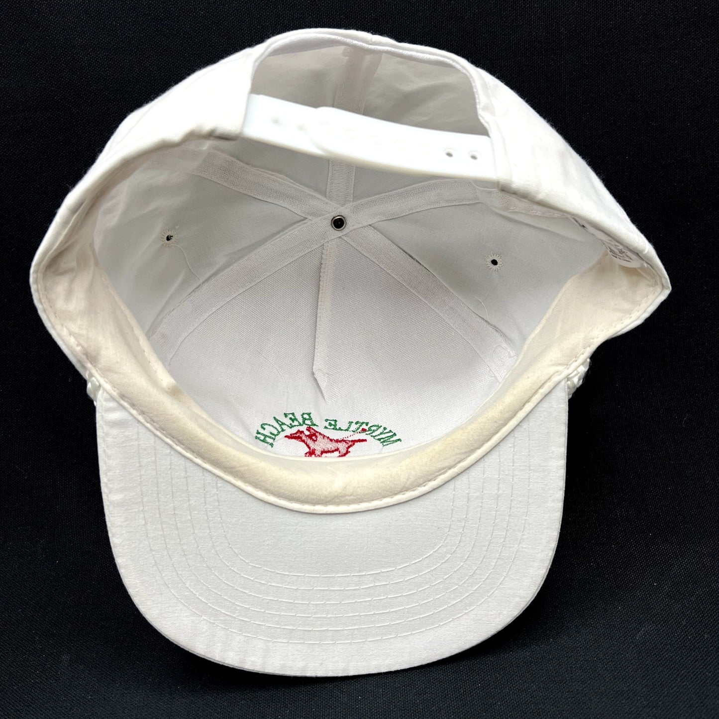 Vintage Myrtle Beach Polo Club Snapback Hat Rope Trucker White